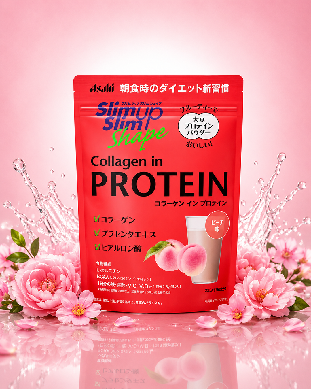 Asahi Slim Up Slim Shape Collagen in Protein Peach – 225G